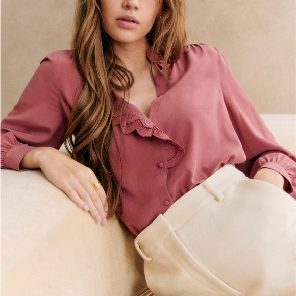 Sezane Chlo Shirt, Rosewood, US 4/FR 36 - Picture 2 of 16